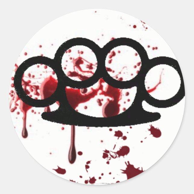 Adesivo Redondo Brass Knuckle Stickers (Frente)