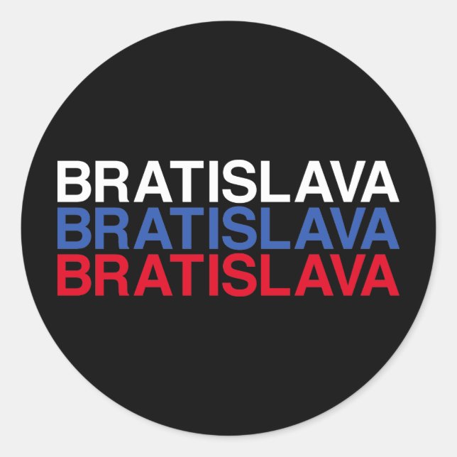 Adesivo Redondo BRATISLAVA Bandeira eslovaca (Frente)