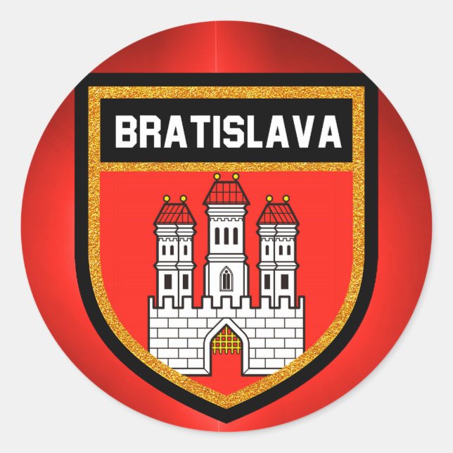 Adesivo Redondo Bratislava Flag (Frente)