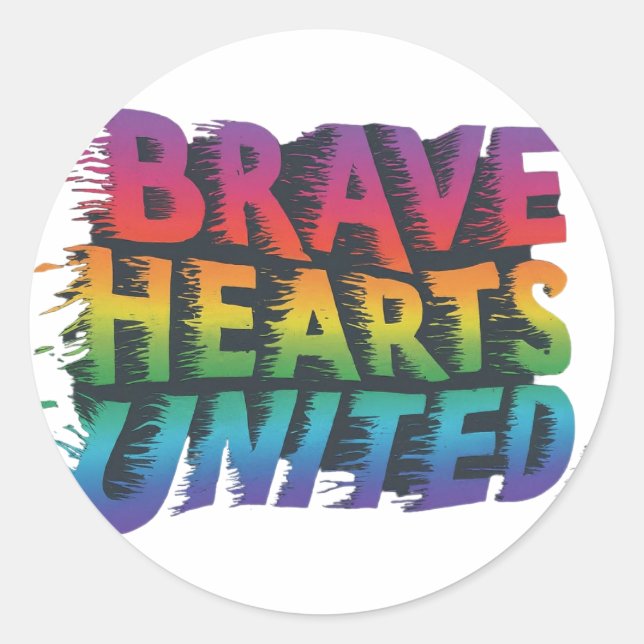 Adesivo Redondo Brave Hearts United (Frente)