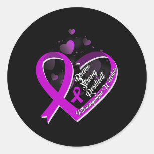 Adesivo Redondo Brave Strong Resilient Fibromialgia Guerreira Awar