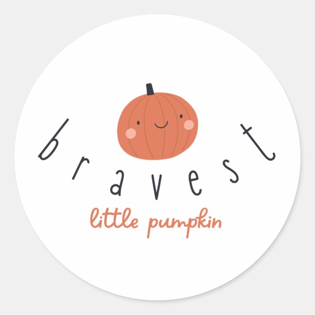 Adesivo Redondo bravest little pumpkin Stickers childhood cancer  (Frente)