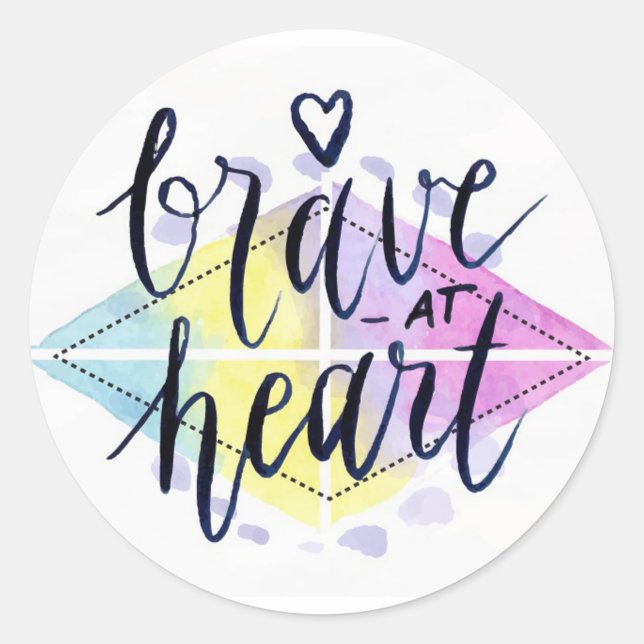 Adesivo Redondo Bravo na Coração da Água (Frente)