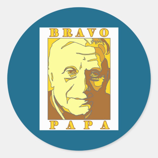 Adesivo Redondo Bravo Papa New Pe Benedict Xvi  (Frente)