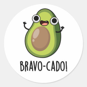 Adesivo Redondo Bravo Sulcado Funny Avocado Pun