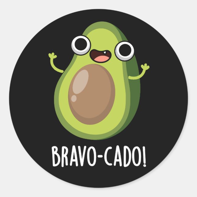 Adesivo Redondo Bravo-Sulcado Funny Avocado Pun Dark BG (Frente)