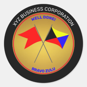 Adesivo Redondo Bravo Zulu - Funcionário Bem Feito