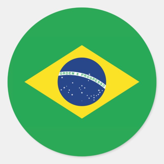 Adesivo Redondo Brazil Flag World Cup 2026 Football Brasil Soccer (Frente)