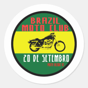 Adesivo Redondo Brazil moto club