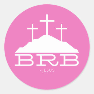 Adesivo Redondo BRB Jesus Cruz Calvário Religioso Páscoa Cristão