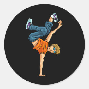 Adesivo Redondo Breakdance Shirt Break Hiphop Hip Dan