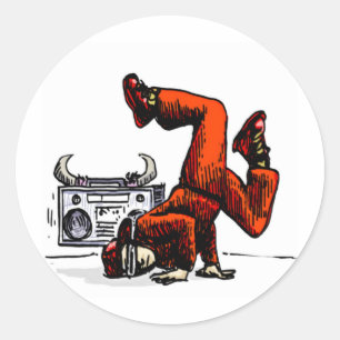 Adesivo Redondo Breakdancer e Box Hip Hop