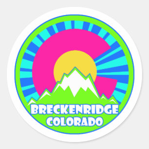 Adesivo Redondo Breckenridge Colorado, colantes redondos neurônios