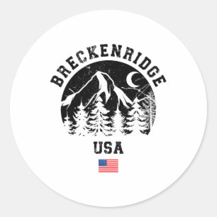 Adesivo Redondo Breckenridge Colorado Ski Resort Alpino Skiame