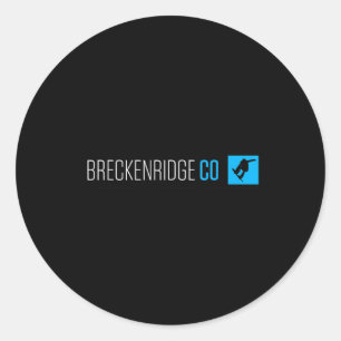 Adesivo Redondo Breckenridge Colorado Snowboard Type