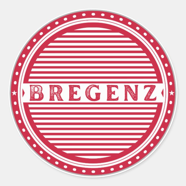 Adesivo Redondo Bregenz City Pride Emblem – Austria Identity (Frente)
