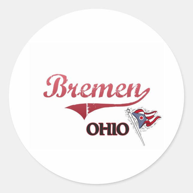 Adesivo Redondo Bremen Ohio City Classic (Frente)