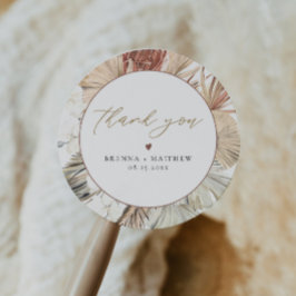 Adesivo Redondo BRENNA Bohemian Terracotta Dry Palm Boho Round