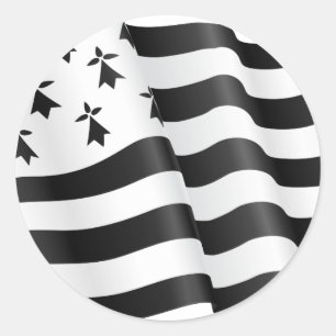 Adesivo Redondo Bretão de Drapeau (bandeira bretão)