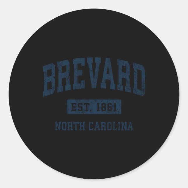 Adesivo Redondo Brevard North Carolina Nc Athletic Sports (Frente)