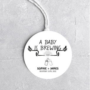Adesivo Redondo Brewery Baby - B&W - Chá de fraldas Favor Sticker