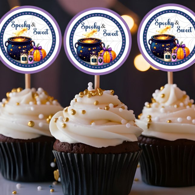 Adesivo Redondo Brewing A Baby_ Spooky n Sweet (Criador carregado)