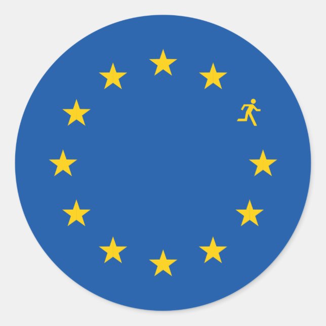 Adesivo Redondo Brexit bandeira da UE (Frente)