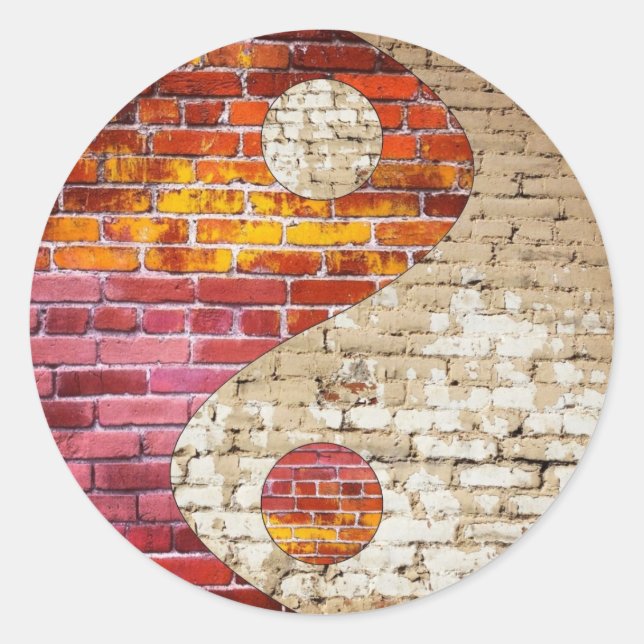 Adesivo Redondo Brick Yin Yang Stickers (Frente)