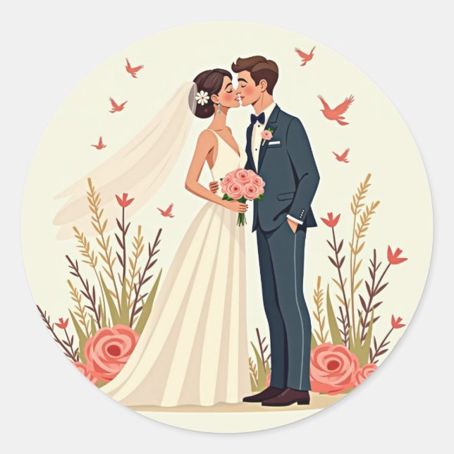 Adesivo Redondo Bridal Bliss (Frente)