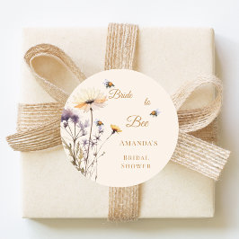 Adesivo Redondo Bridal Shower Bride to Bee Wildflower Ivory