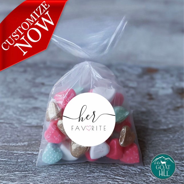 Adesivo Redondo Bridal Shower Her Favorite  (Criador carregado)