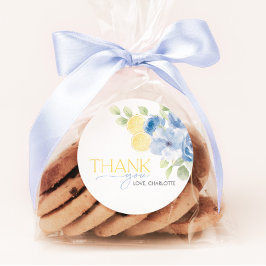 Adesivo Redondo Bridal Shower Main Squeeze Blue Yellow Favor