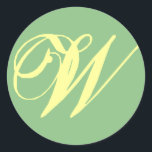 Adesivo Redondo Bridal Wedding Monograma - Personalizar<br><div class="desc">A CARTA W PODE SER PERSONALIZADA POR VOCÊ QUANDO PEDIR ALTERAR TEXTO PARA A CARTA DE SUA ESCOLHA</div>