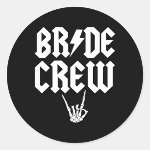 Adesivo Redondo Bride Crew Rock N Roll Gótico Halloween Chelorette