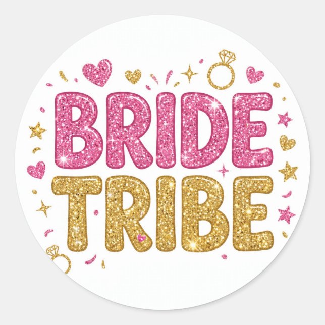 Adesivo Redondo Bride Tribe Glitter Sticker (Frente)