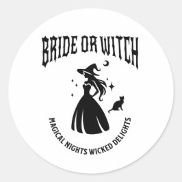 Adesivo Redondo bride witch mystical bachelorette party