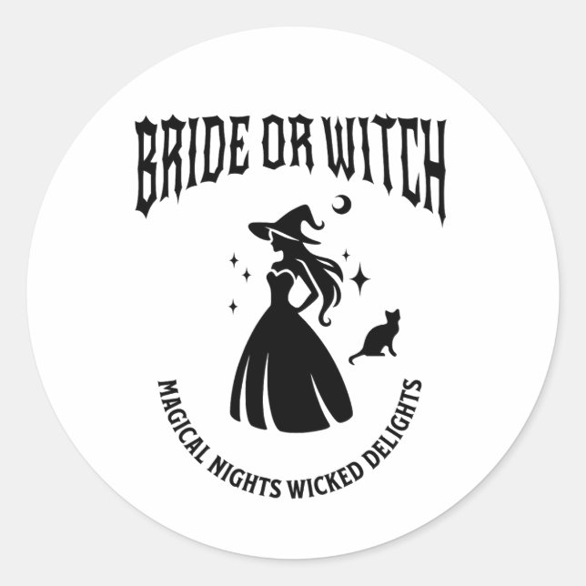 Adesivo Redondo bride witch mystical bachelorette party (Frente)