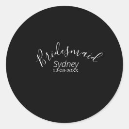 Adesivo Redondo Bridesmaid bachelorette party add name modern