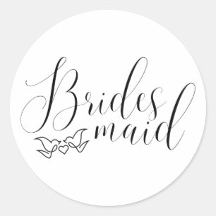 Adesivo Redondo Bridesmaid - Calliografia Lovebird Partido Bridal