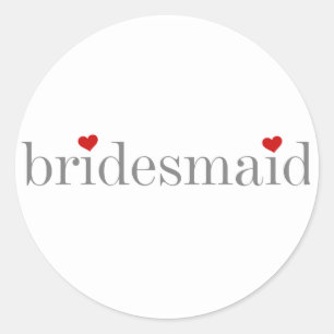 Adesivo Redondo Bridesmaid de Texto da cinza