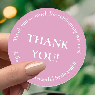 Adesivo Redondo Bridesmaid Obrigado Pelo Favor De Casamento Sticke