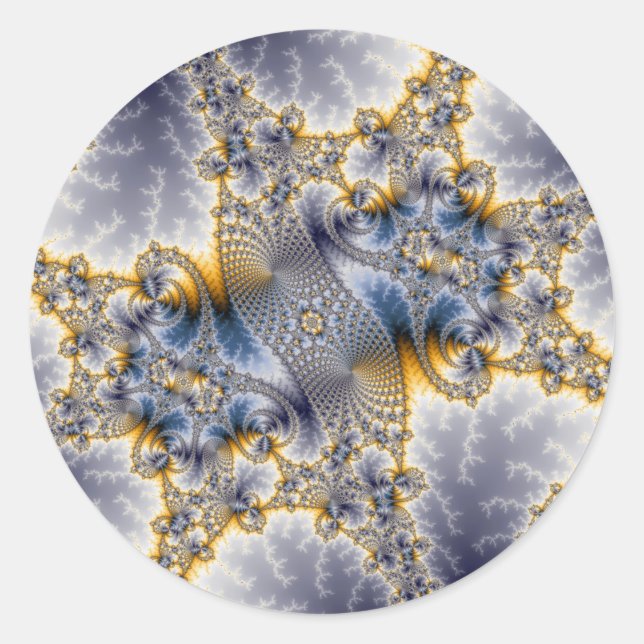 Adesivo Redondo Bridge Network - Mandelbrot Fractal Art (Frente)