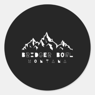 Adesivo Redondo Bridger Bowl Bozeman Montana Montanha E Esqui Inve