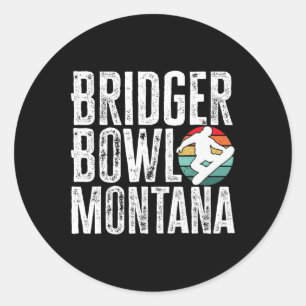 Adesivo Redondo Bridger Bowl Montana Snowboard Snowboard Snowbo
