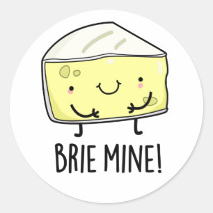 Adesivo Redondo Brie Mine Queijo Engraçado