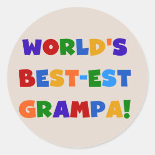 Adesivo Redondo "Bright Colors World's Best Grampa Gifts"