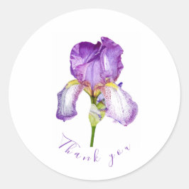 Adesivo Redondo Bright Purple Iris Obrigado Clássico Round Sticker