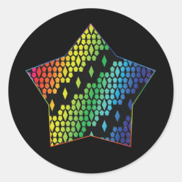 Adesivo Redondo Bright Rainbow e Black Honeycomb