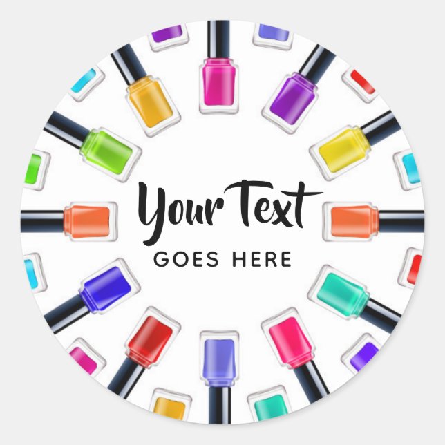 Adesivo Redondo Bright Rainbow Nail Polonês Art Tech Salon (Frente)