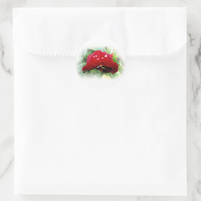 Adesivo Redondo Bright Red Pansy (Bolsa)